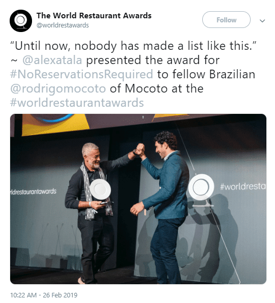 Restaurante Mocotó: o brasileiro ganha prêmio mundial Restaurante Mocotó: o brasileiro ganha prêmio mundial