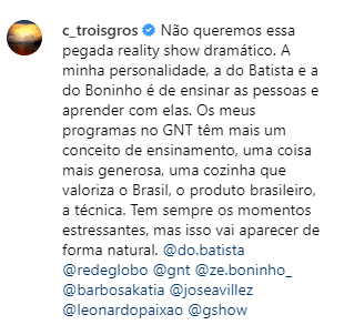 Troisgros e Globo selam parceria em um novo Reality Show Troisgros e Globo selam parceria em um novo Reality Show
