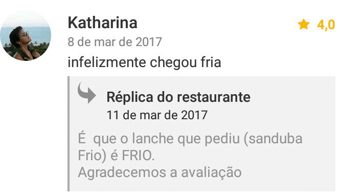 iFood: As piores (ou melhores) avaliações de todos os tempos iFood: As piores (ou melhores) avaliações de todos os tempos