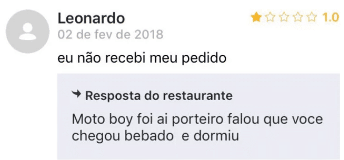 iFood: As piores (ou melhores) avaliações de todos os tempos iFood: As piores (ou melhores) avaliações de todos os tempos