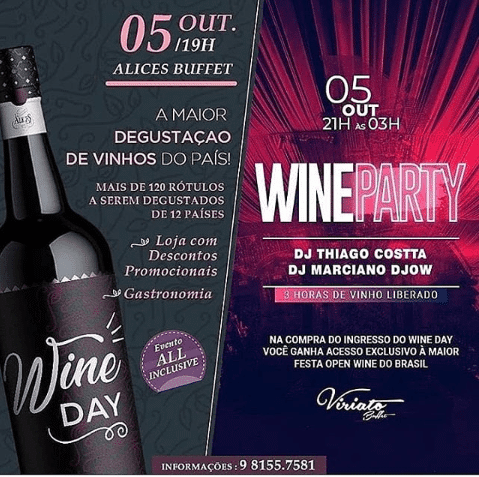 Pare tudo o que está fazendo! Próxima semana você já tem desculpa para beber: bem vindo ao Wine Day Pare tudo o que está fazendo! Próxima semana você já tem desculpa para beber: bem vindo ao Wine Day
