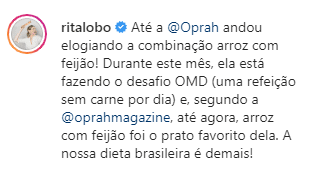 Arroz e Feijão ganhou até a Oprah Arroz e Feijão ganhou até a Oprah